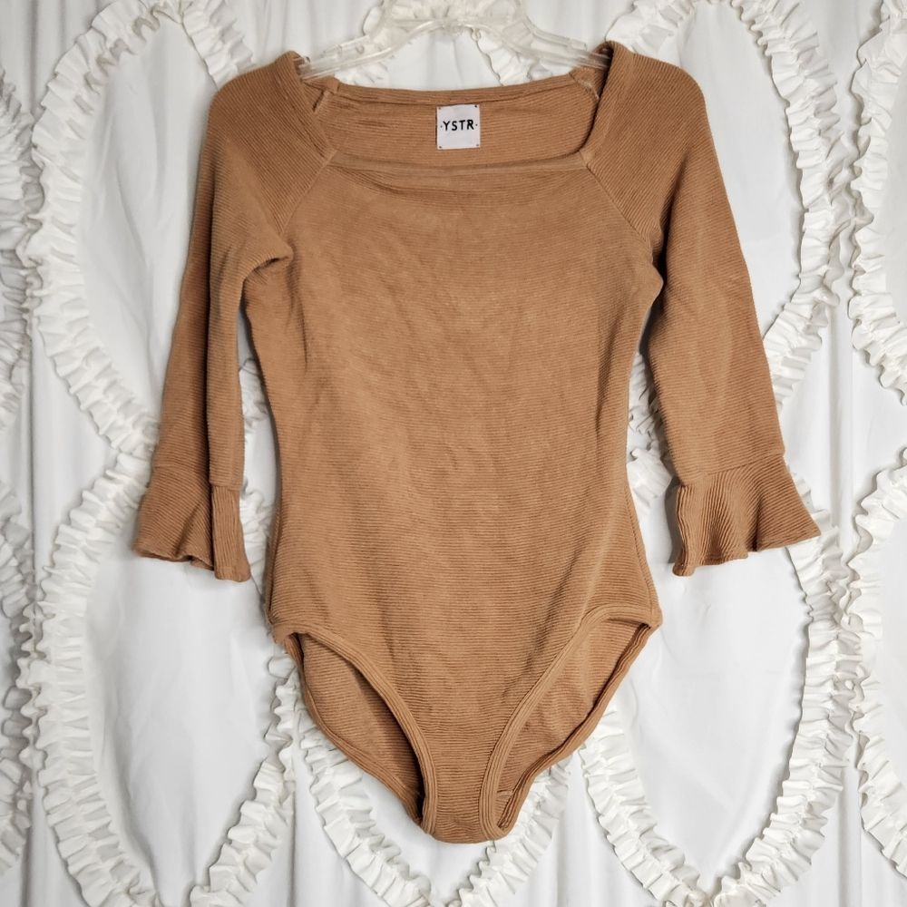 YSTR Comfy Brown Tan Bodysuit Medium